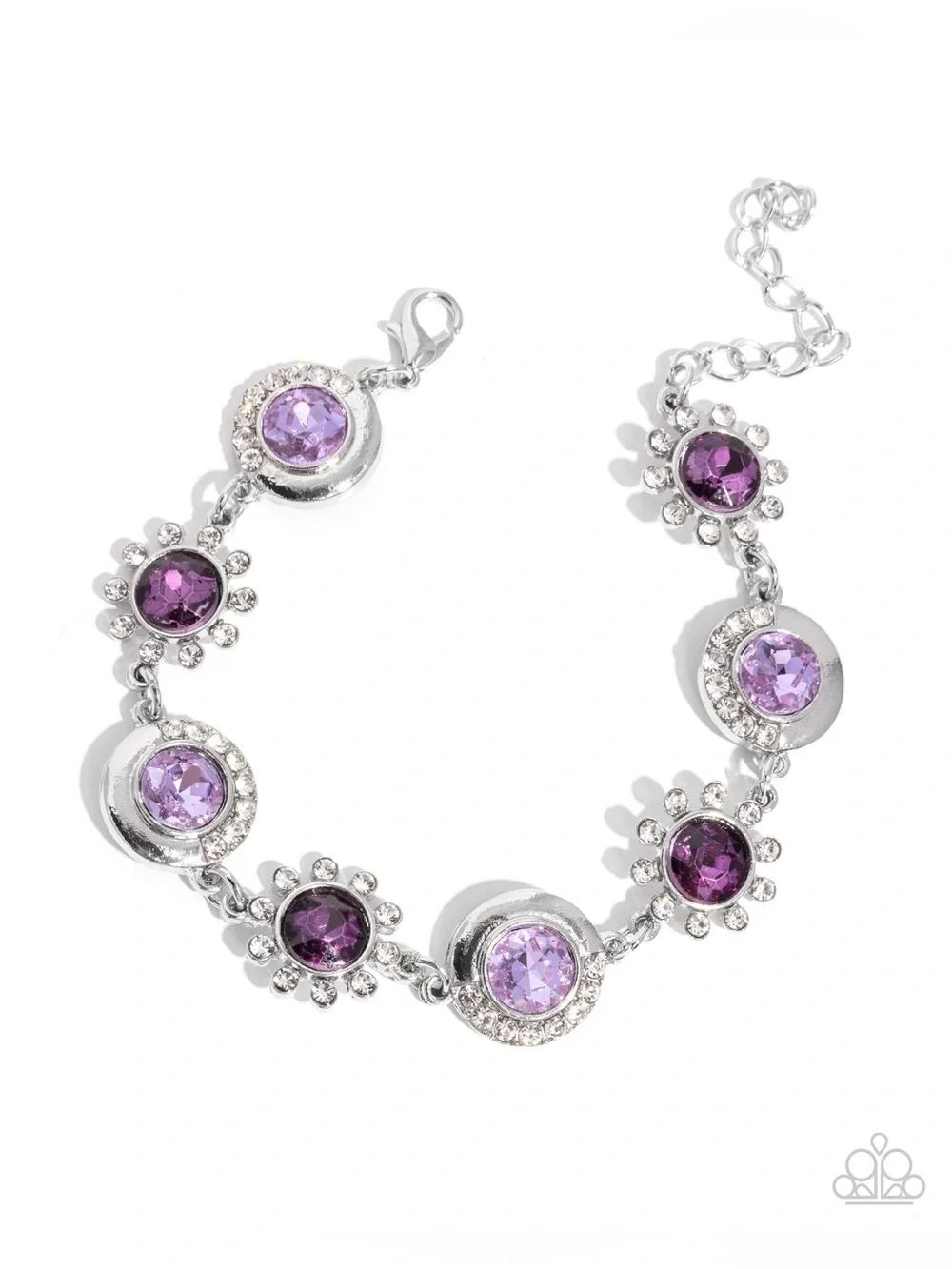 Women’s Purple Crystal Daisy Link Bracelet